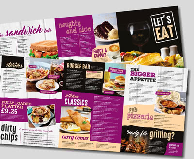 Traditional Pub Menu - Matt Laminated - Custom Size