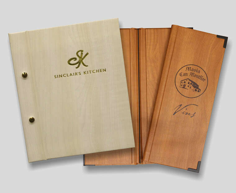 Wooden Restaurant Menu Covers