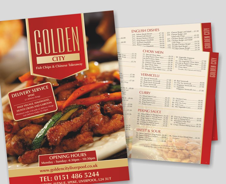 Picture of a A5 Multi Page Menu Printing - 8 pages from Low Cost Menus.